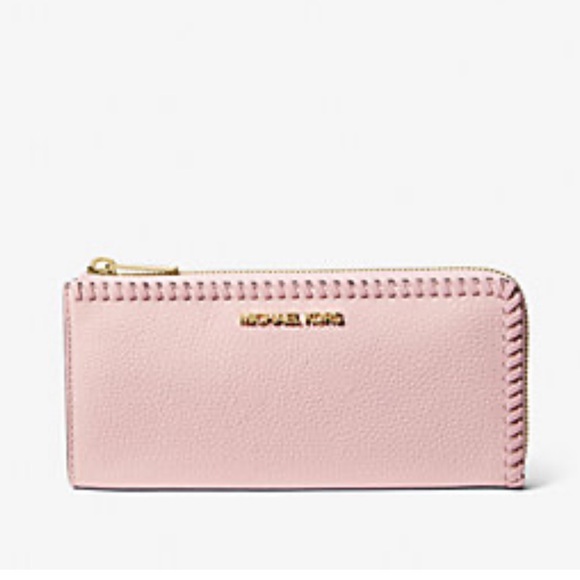 Michael Kors Handbags - Michael Kors Blush Pink LG THREE QTR ZIP wallet